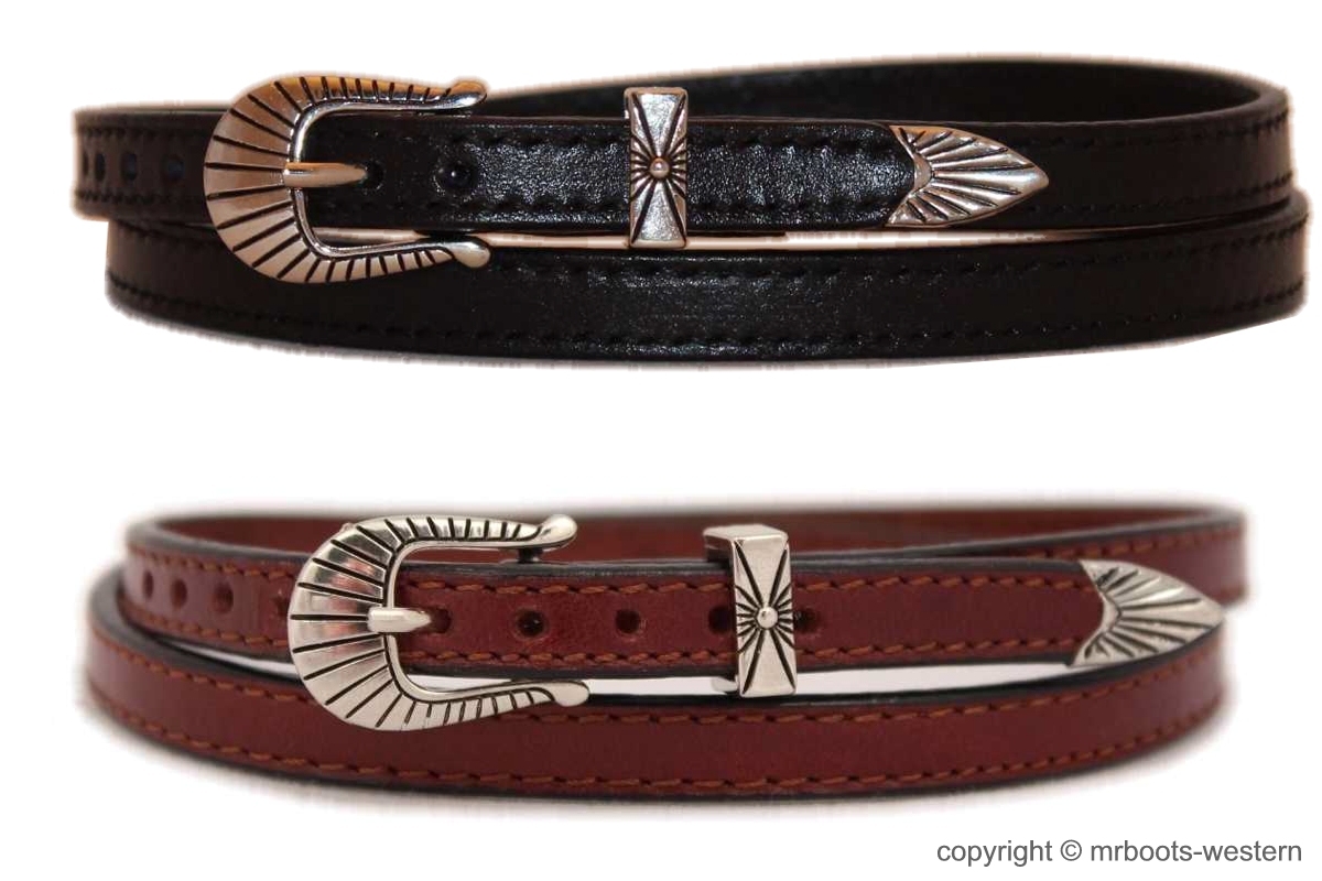 Two Western Leather Hat Band for Cowboy Hats Plain Black & Brown Leather