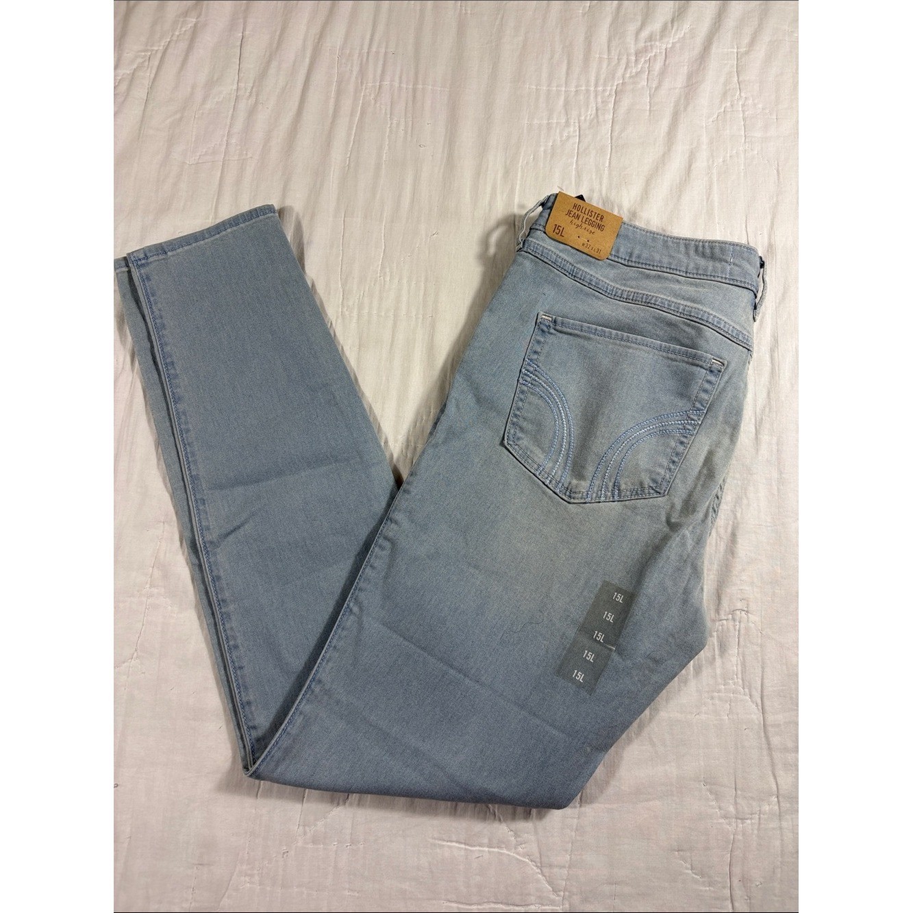 Hollister High Rise Jean Legging Light Wash Denim Skinny Jeans Size 15L NWT