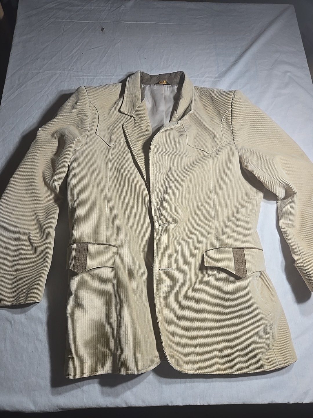 Pioneer Wear Corduroy Western Jacket Vintage Tan Blazer 42 R Suede Tan
