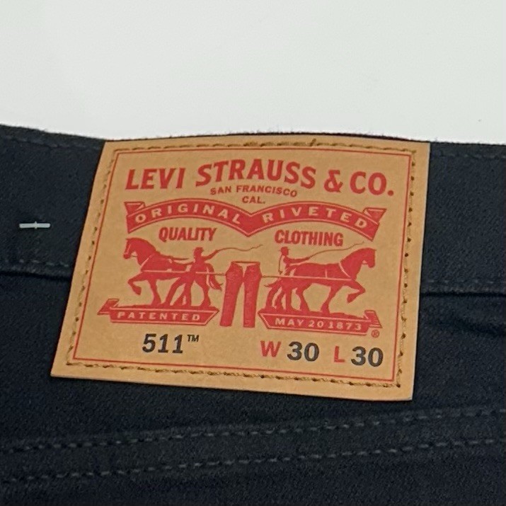 Levi’s 511 Men’s Slim Fit Stretch Sits Below Waist Jeans, Black, Size 30X30