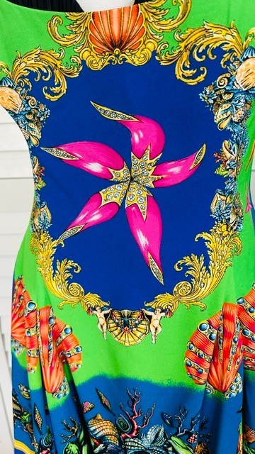 VERSACE 2021 Runway Tresor de la Mer Starfish Dress Viscose Cellulose IT42 M