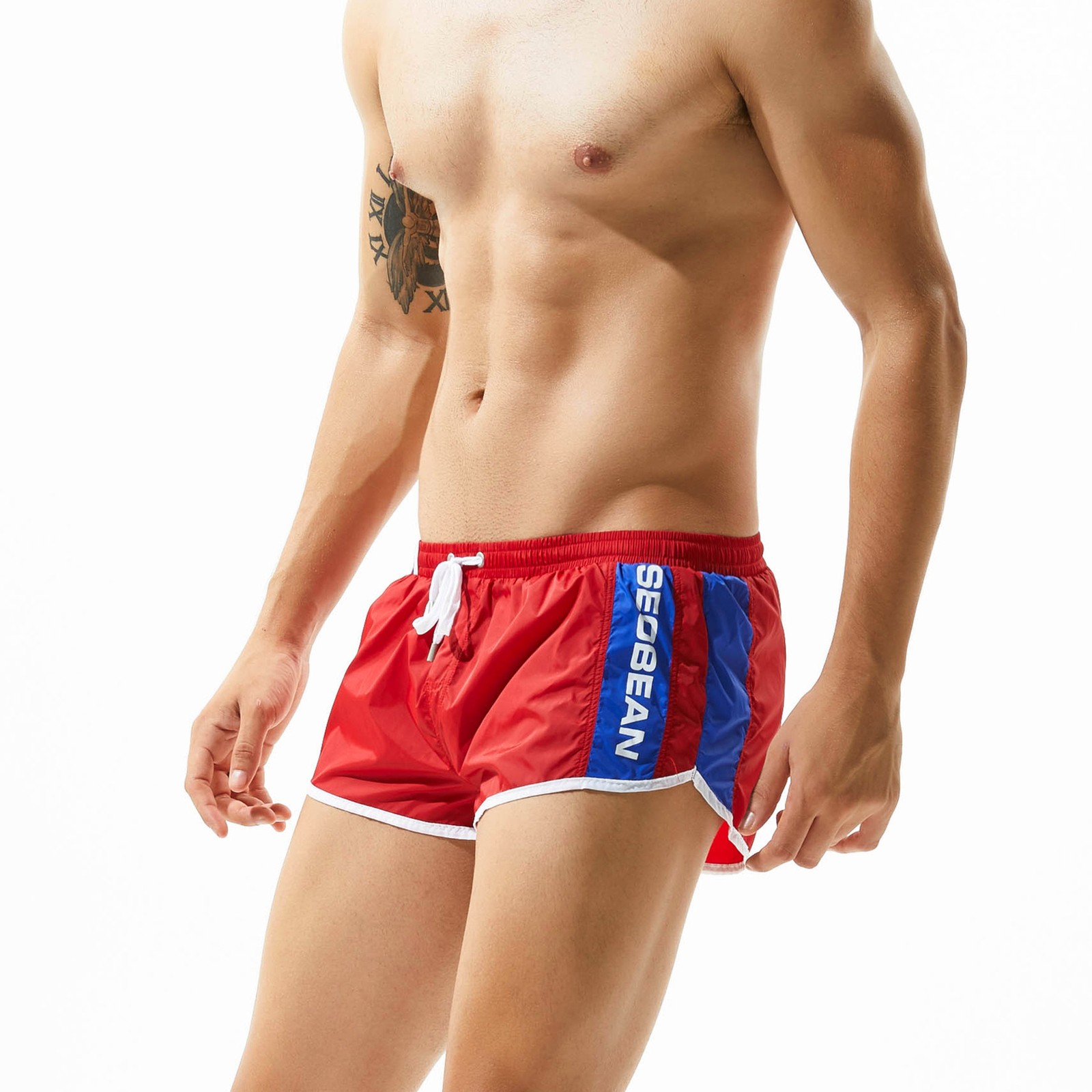 Mens Underwear Breathable Arrow Shorts Sexy Boxer Shorts Low Waist Boxer Trunks