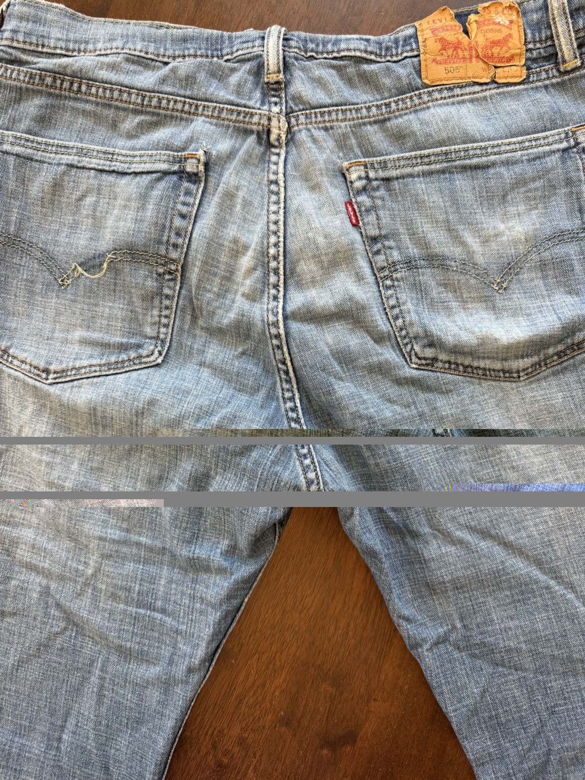 Levi’s Men’s 505 Series Regular Fit Straight Leg Blue Denim Jeans Mid Rise