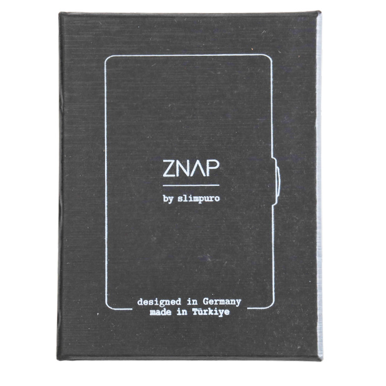 ZNAP RFID Blocking Slim Brown Leather Aluminum Wallet – 12 Card – Air Tag Pocket
