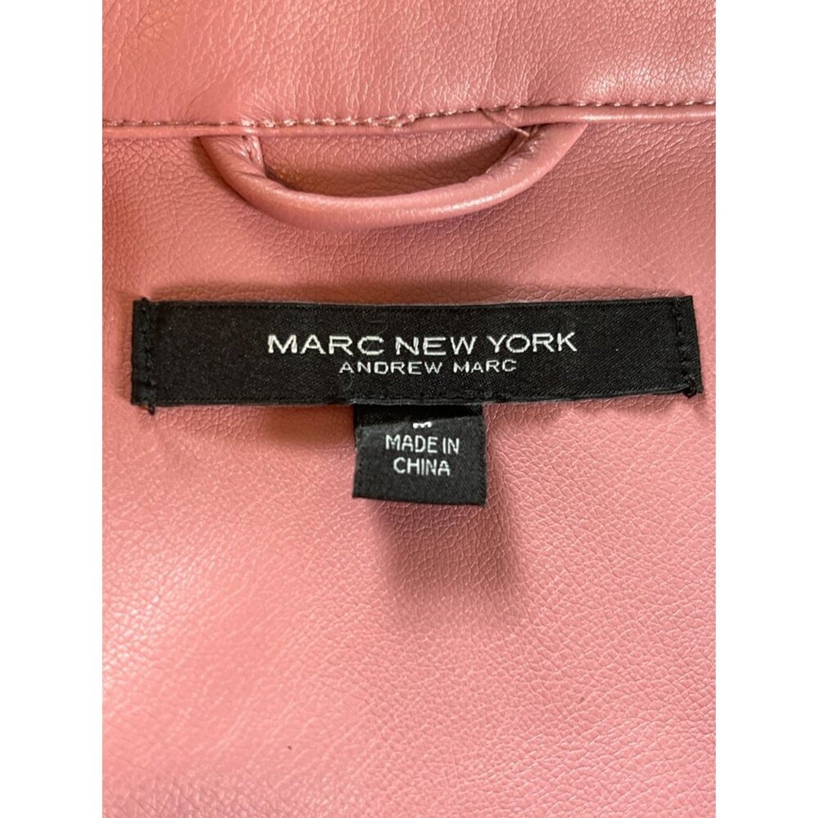 Marc New York Vegan Leather Jacket M Pink Butter Soft Button Closure Vintage