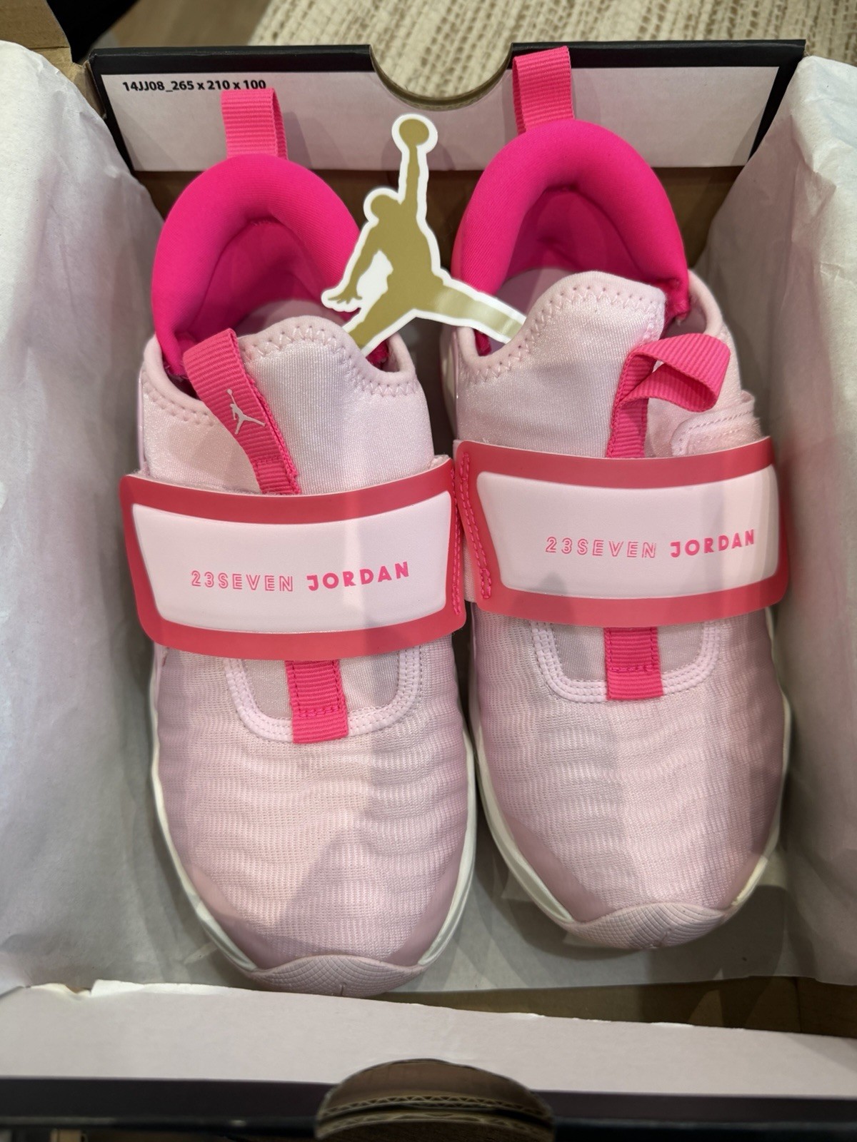 Size 2.5Y Nike Air Jordan 23/7.2 EasyOn PS PINK FOAM NEW IN BOX
