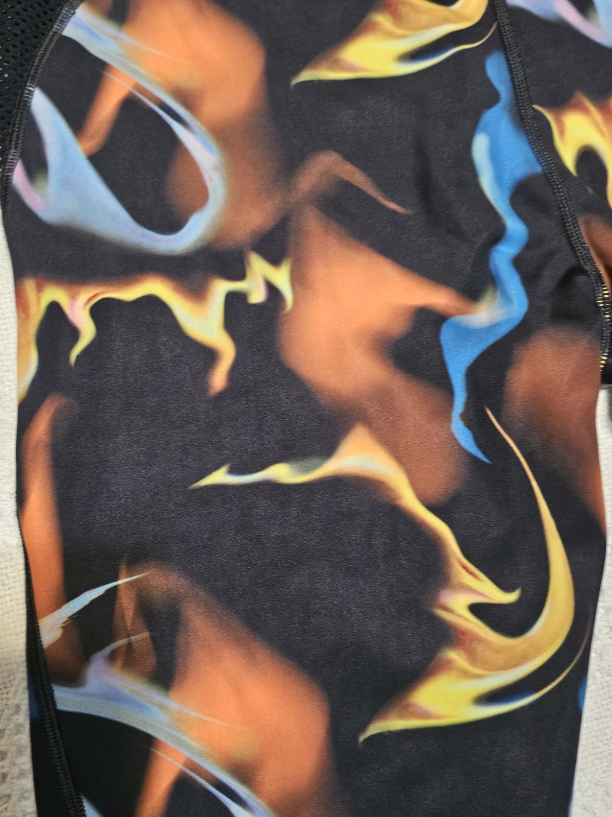 Savage X Fenty Flame Print Leggings Mesh Panel Activewear Multicolor No Tag