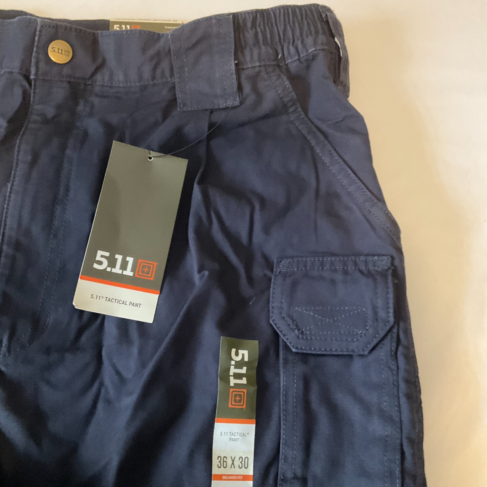 5 11 Tactical Pants Men Size W36 L30 Blue Pockets Adjustable Waist Relaxed 74251