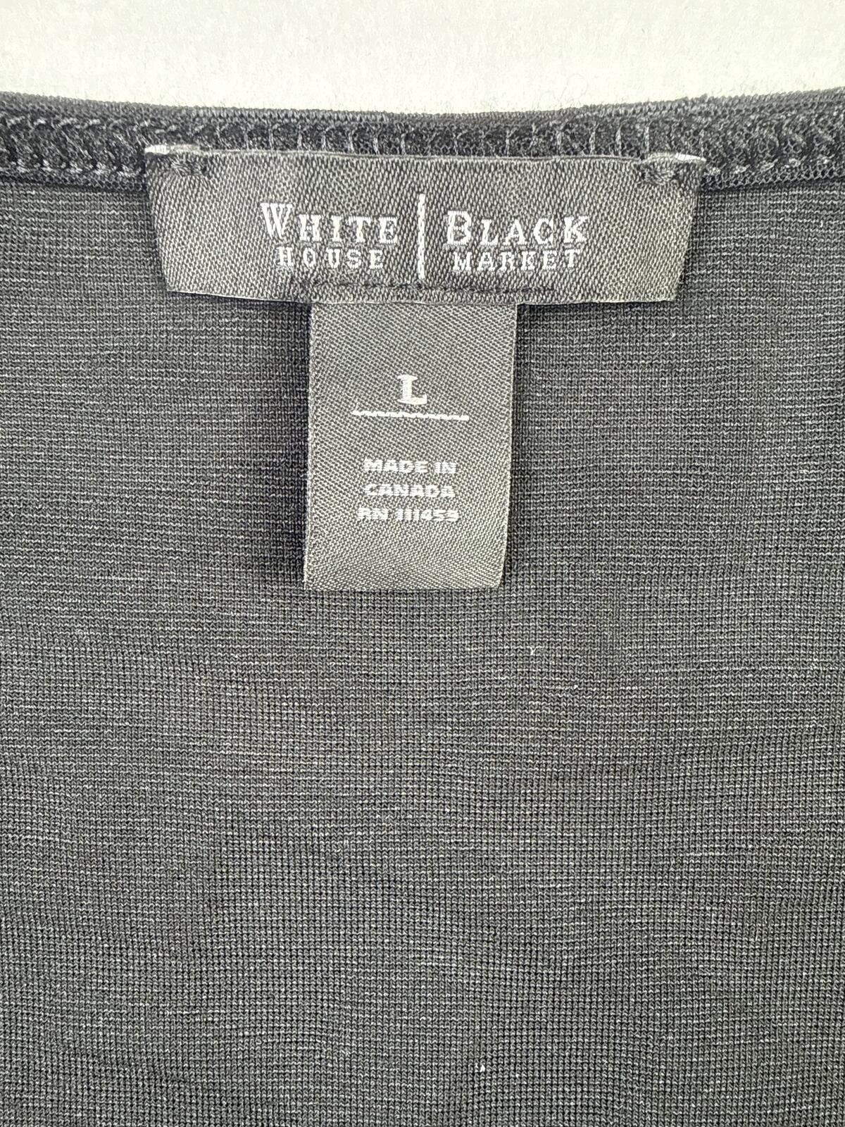 White House Black Market Black Textured Sleeveless Tank Top Size L