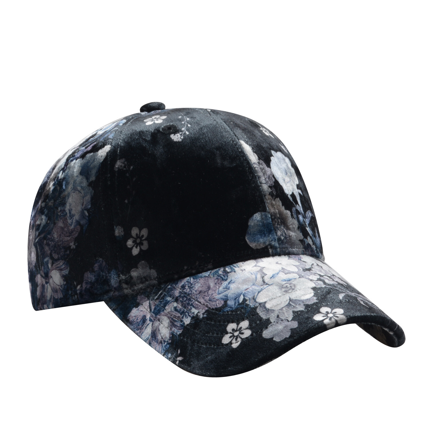 Flower Blossom Velour Baseball Cap Hat for Women Rose Flowers Leaves NWT