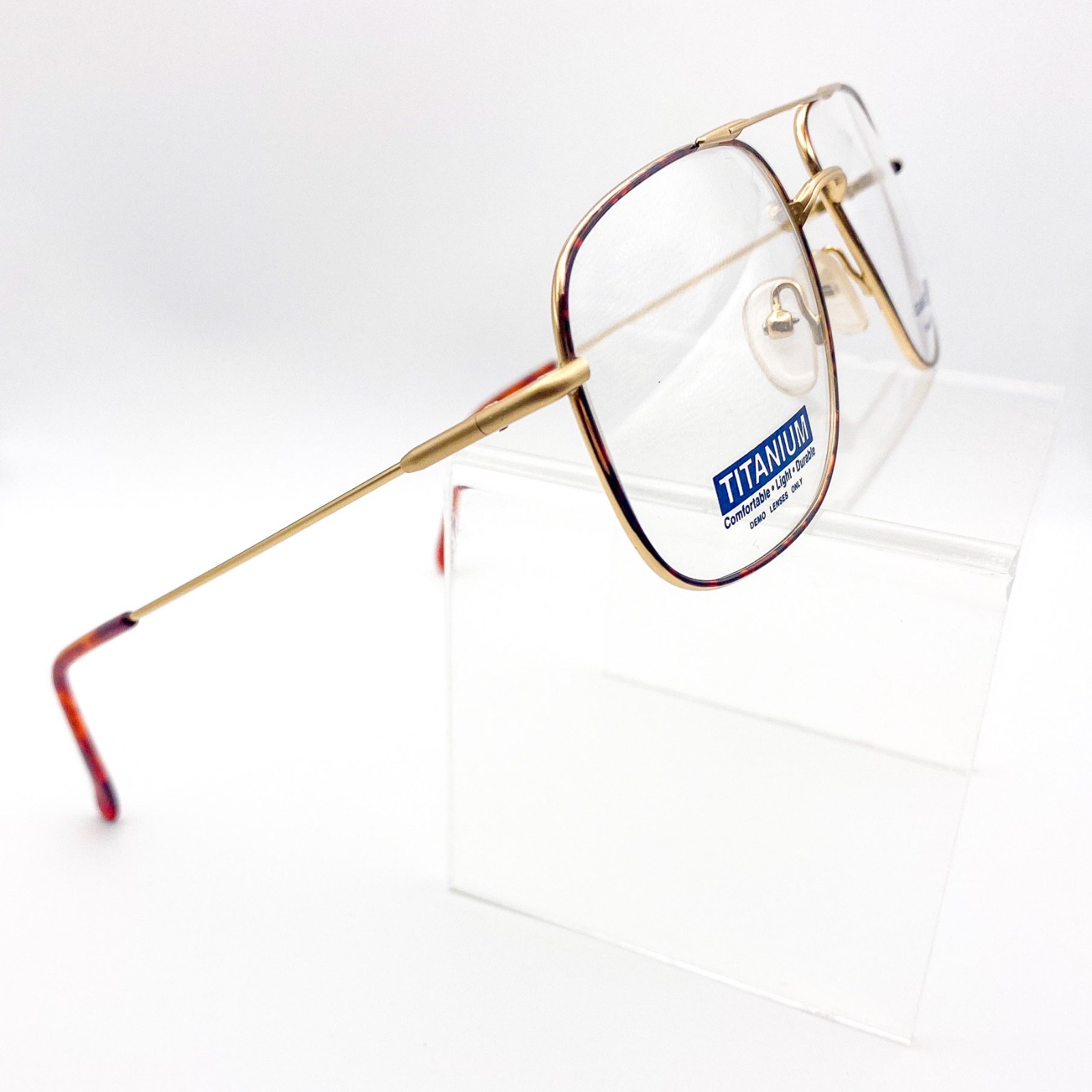 GANT USA Titanium Gold Tortoise Aviator Eyeglass Frames Vintage NOS