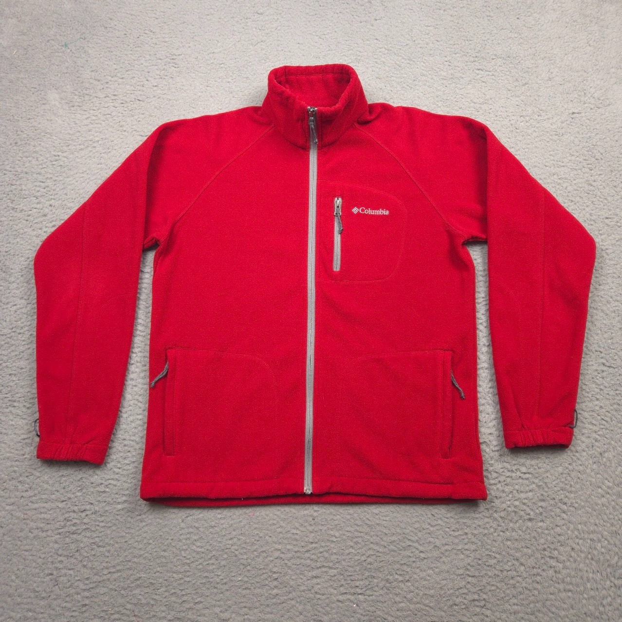 Columbia Fast Trek II Fleece Jacket Men Small Red Full Zip Interchange Hiking