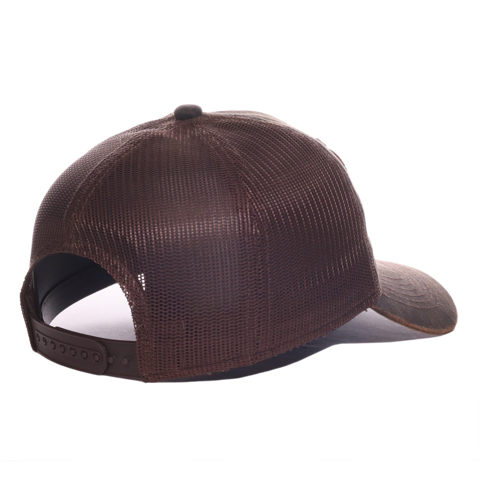 Texas Armadillo Trucker Hat, Brown Cotton Blend Mesh Back Snapback Cap