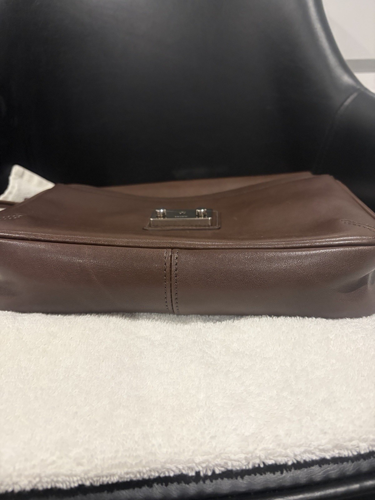 Coach Clutch with Push Lock, Wrist Strap, Inner Pockets