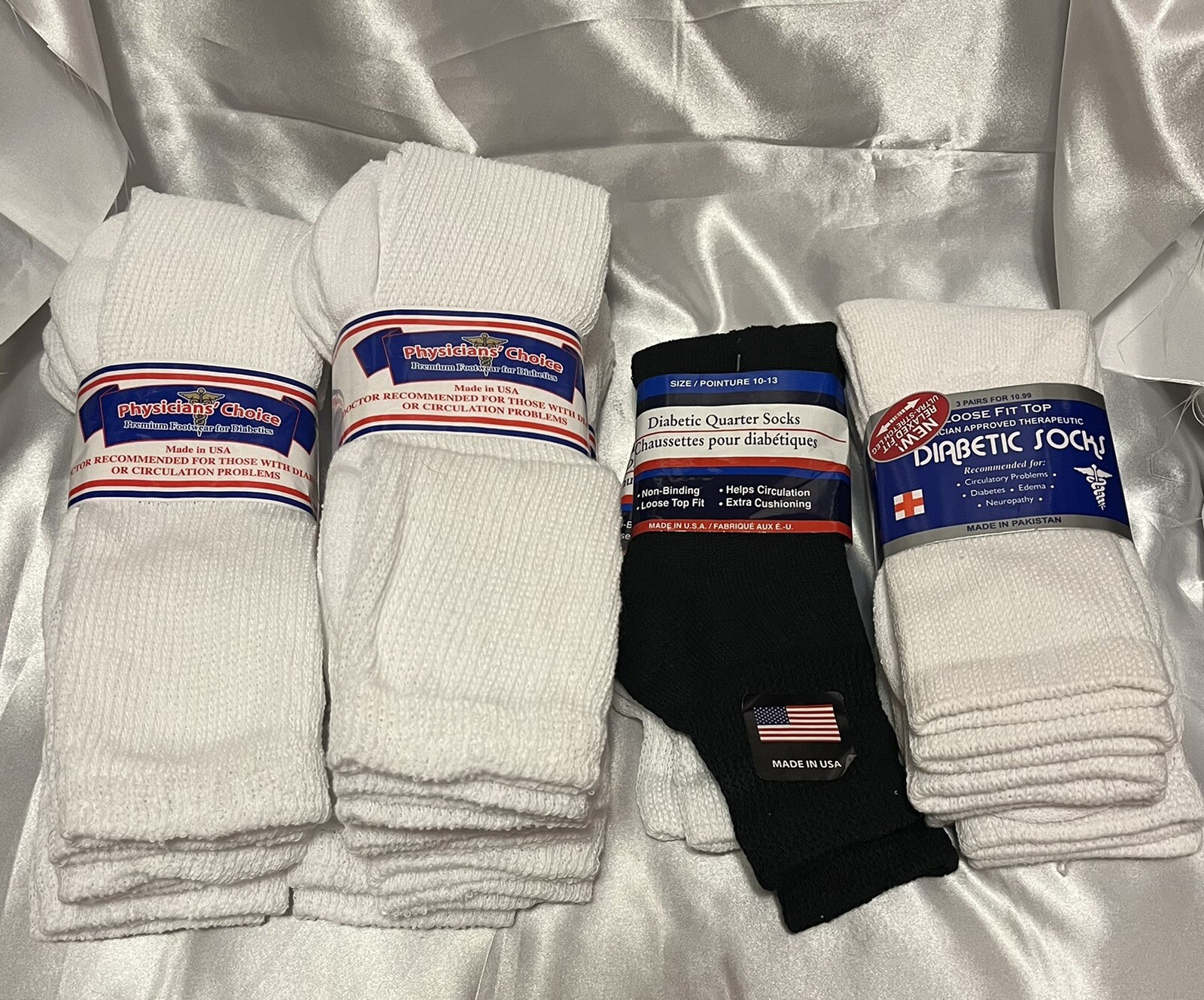 Diabetic Socks Size 10 to 13 Circulatory Loose Fit Various Lengths All New