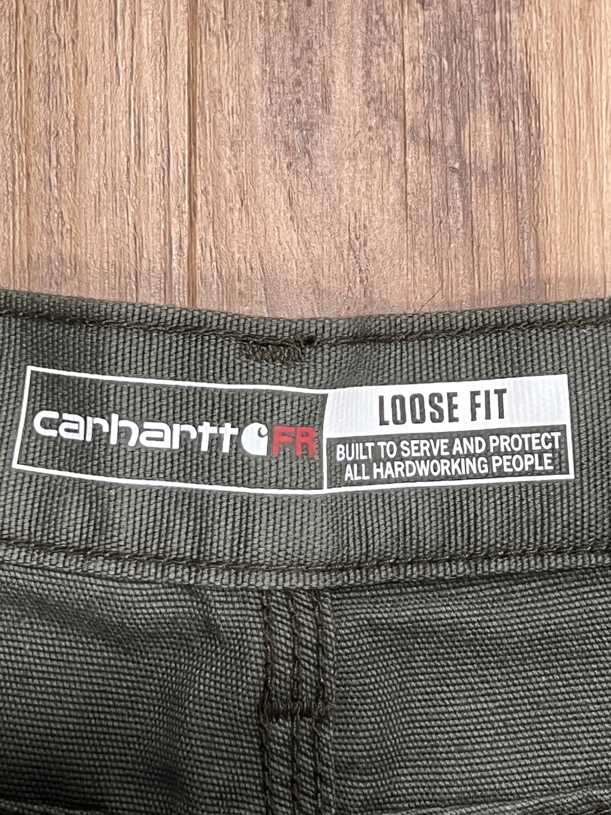 Carhartt FR Pants Mens 34×32 Green FRB159 MOS Relaxed Carpenter Canvas Workwear