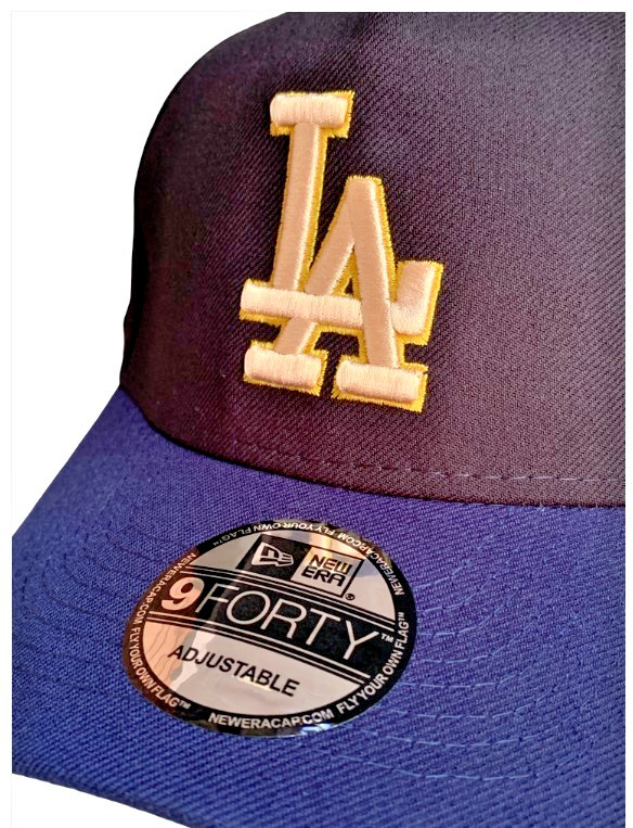 LA Dodgers Black + Navy + Gold Baseball Cap w/Shohei Ohtani caricature