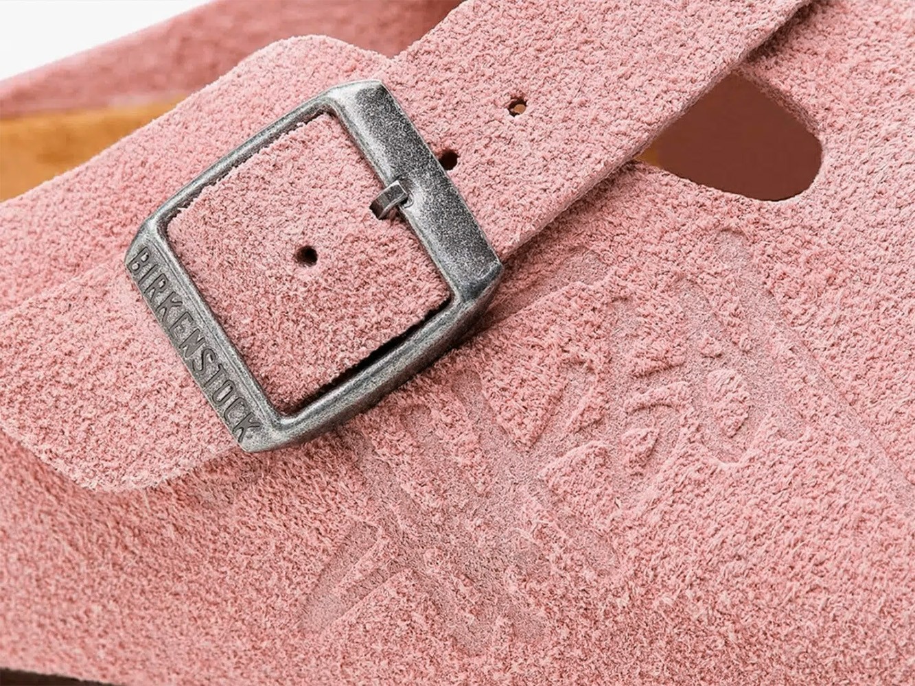 Women’s Birkenstock × Stussy Boston Clog Dusty Pink Suede Leather Wide Shoes