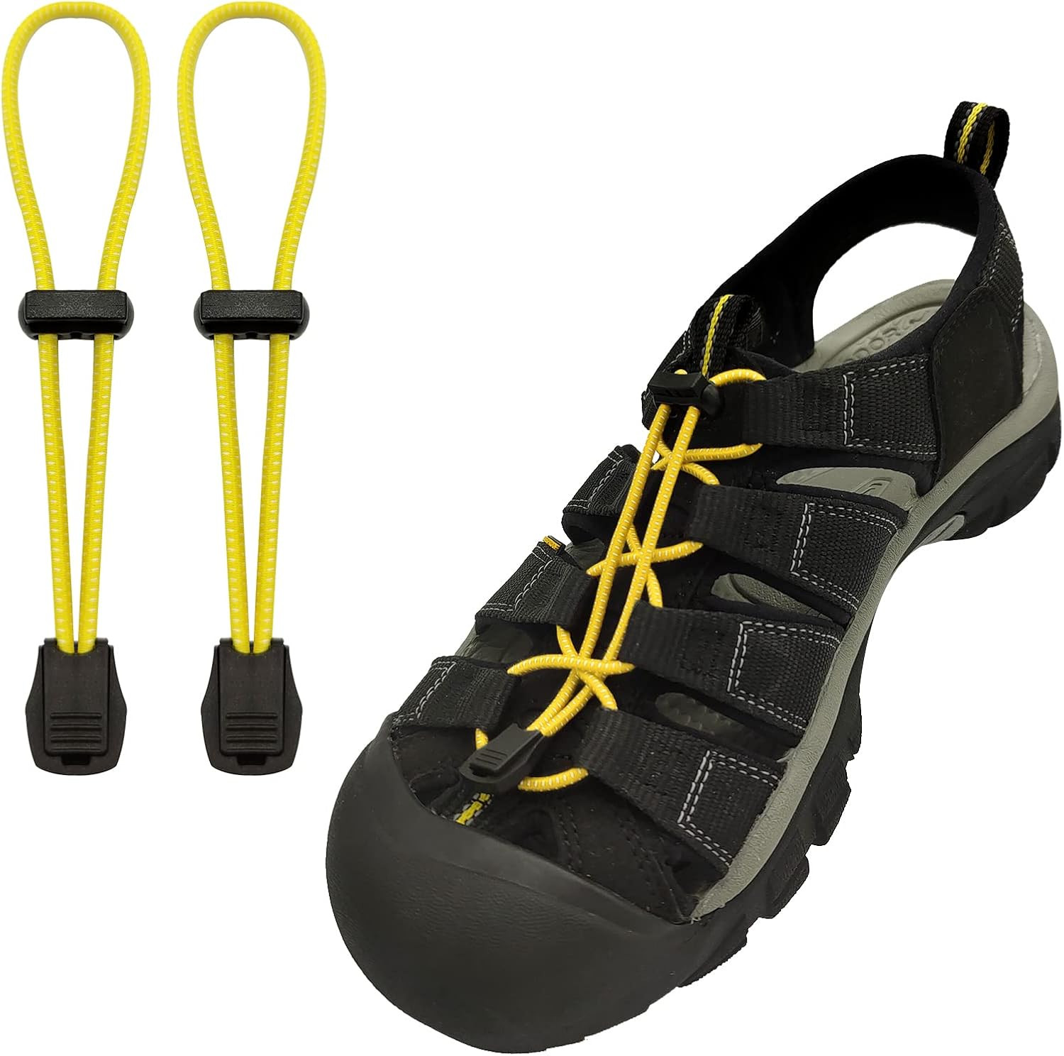 Elastic No Tie Shoe Laces Replacement for Keen Sandal Round Stretchy Lock Shoel