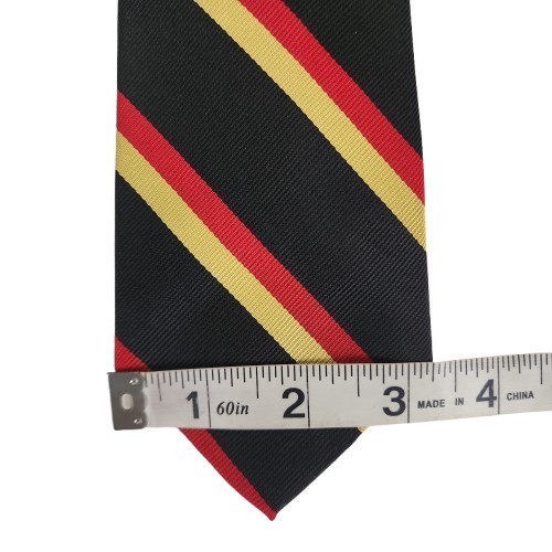 Vtg. J.S. Blank Coiswold Collection Black Yellow Red Stripe 100% Silk Tie