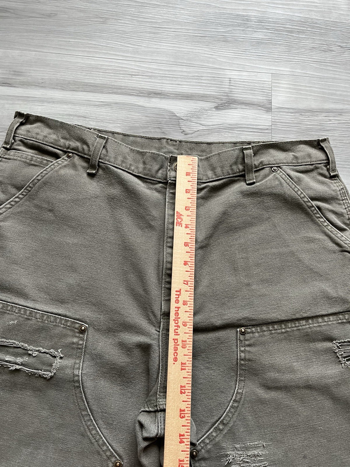 Vintage Carhartt B136 MOS Double Knee Carpenter Pants – 37×30 Faded & Distressed