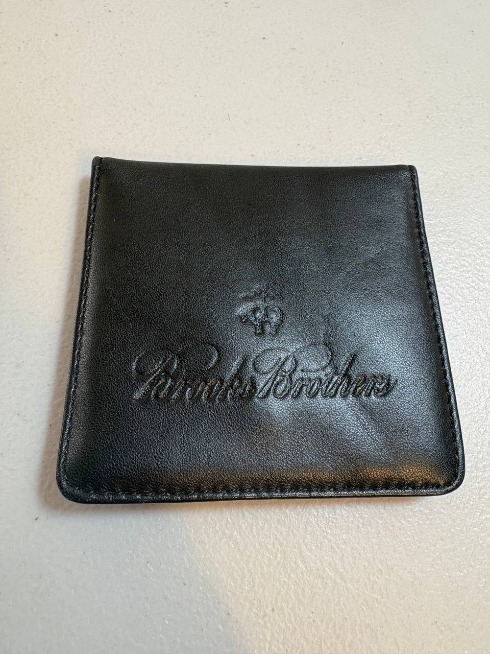 Brooks Brothers Gold Tone Collar Stays Set w/ Black Leather Case 7 Pieces