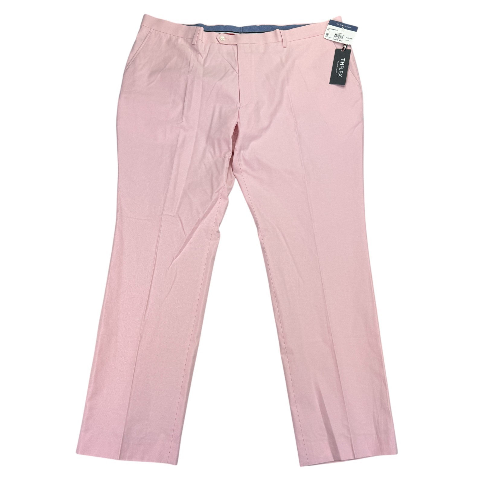 Tommy Hilfiger Mens TH Flex Modern Fit Stretch Chambray Suit Pants Pink 44×32