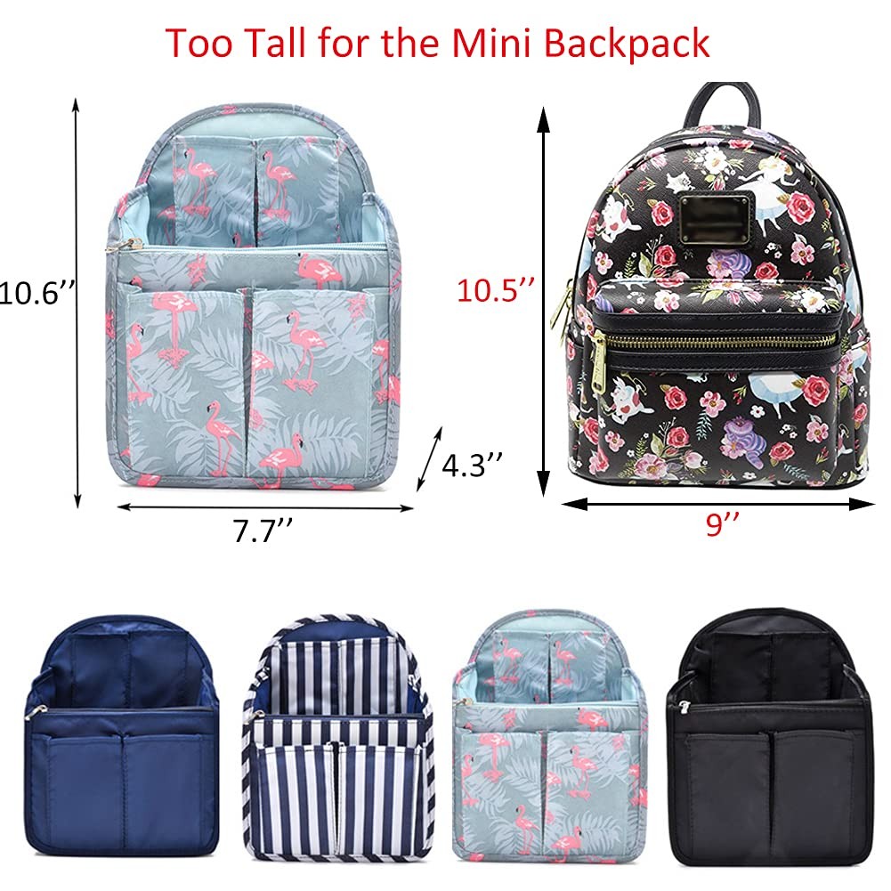 HOYOFO Mini Backpack Organizer Insert, 7.7×4.3×10.6 Inch (Pack of 1), S-Black