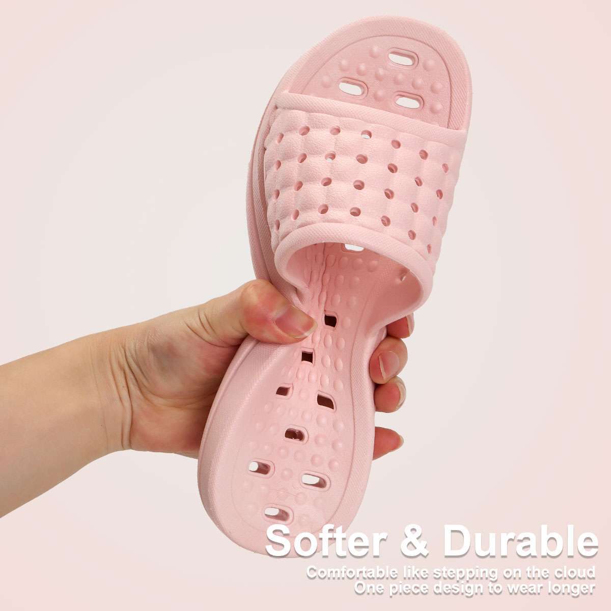Unisex Shower Sandal Slippers w/ Hole Quick Drying Bathroom Gym Soft Sole shoes