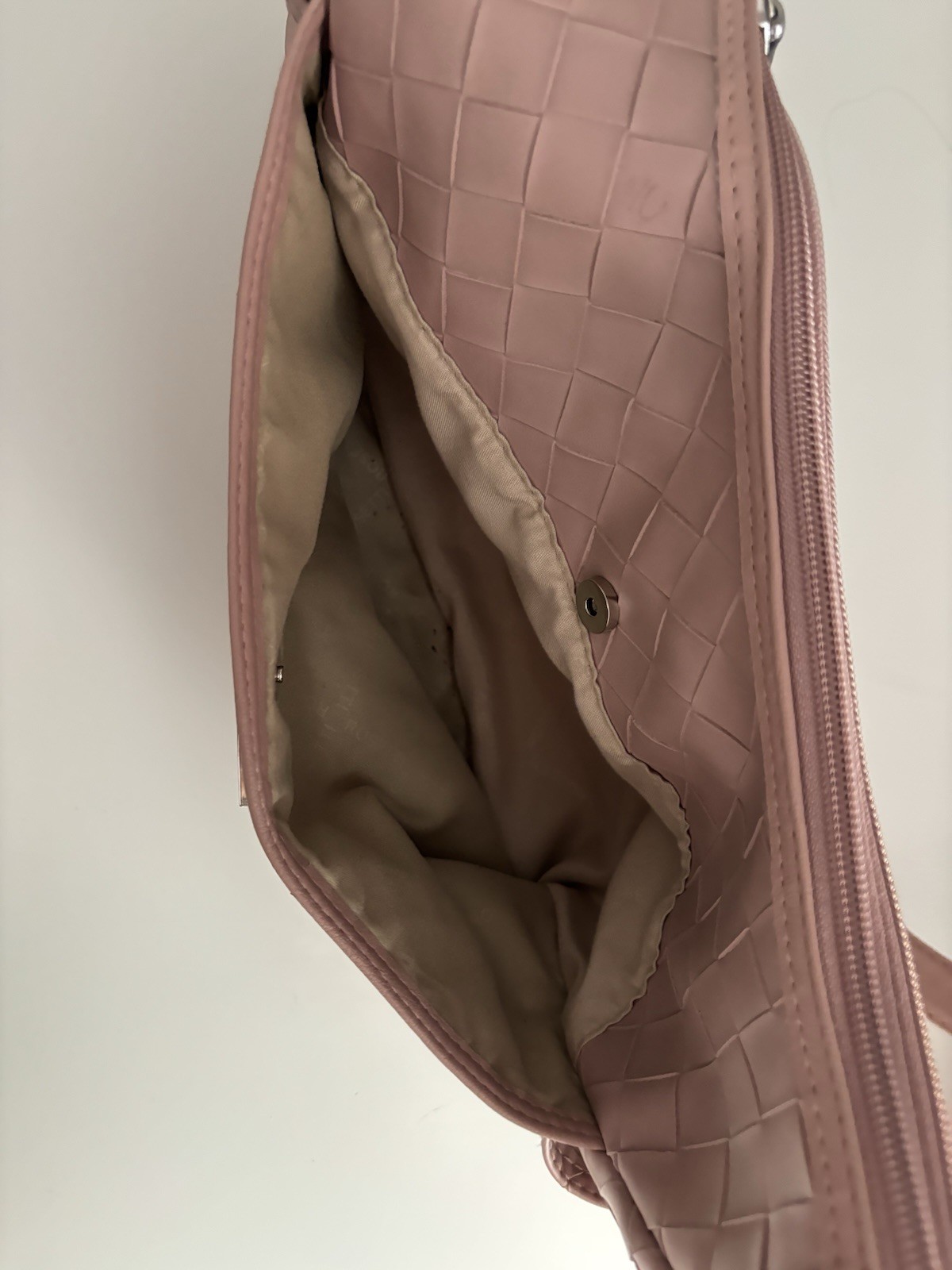 Rosetti Pink Quilted Shoulder Bag, Zip Closure, Lined w/ Pockets, Silver HW