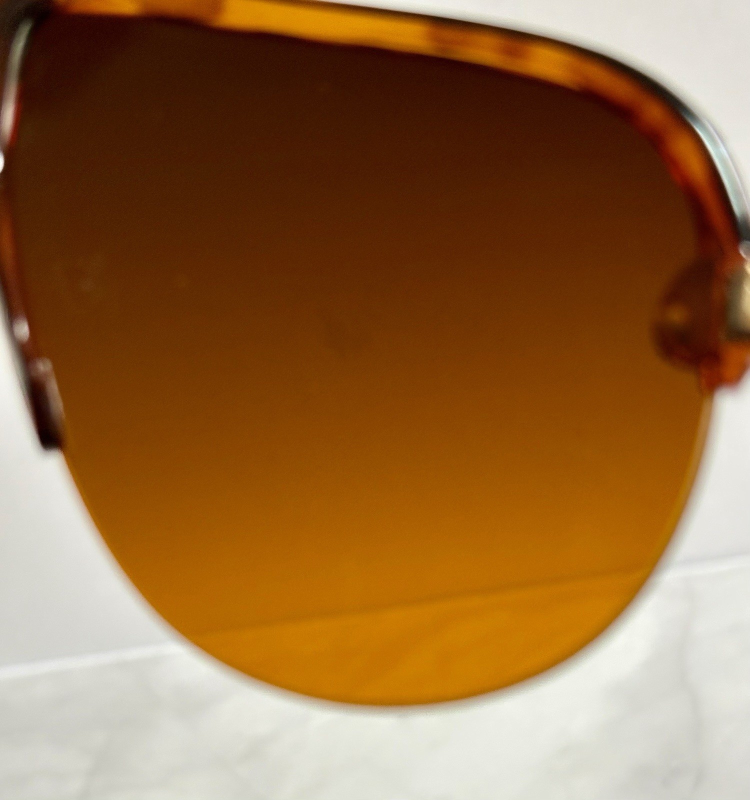 Unisex Vintage Tortoise Shell W/ Amber Lenses Aviator Sunglasses (Unbranded)