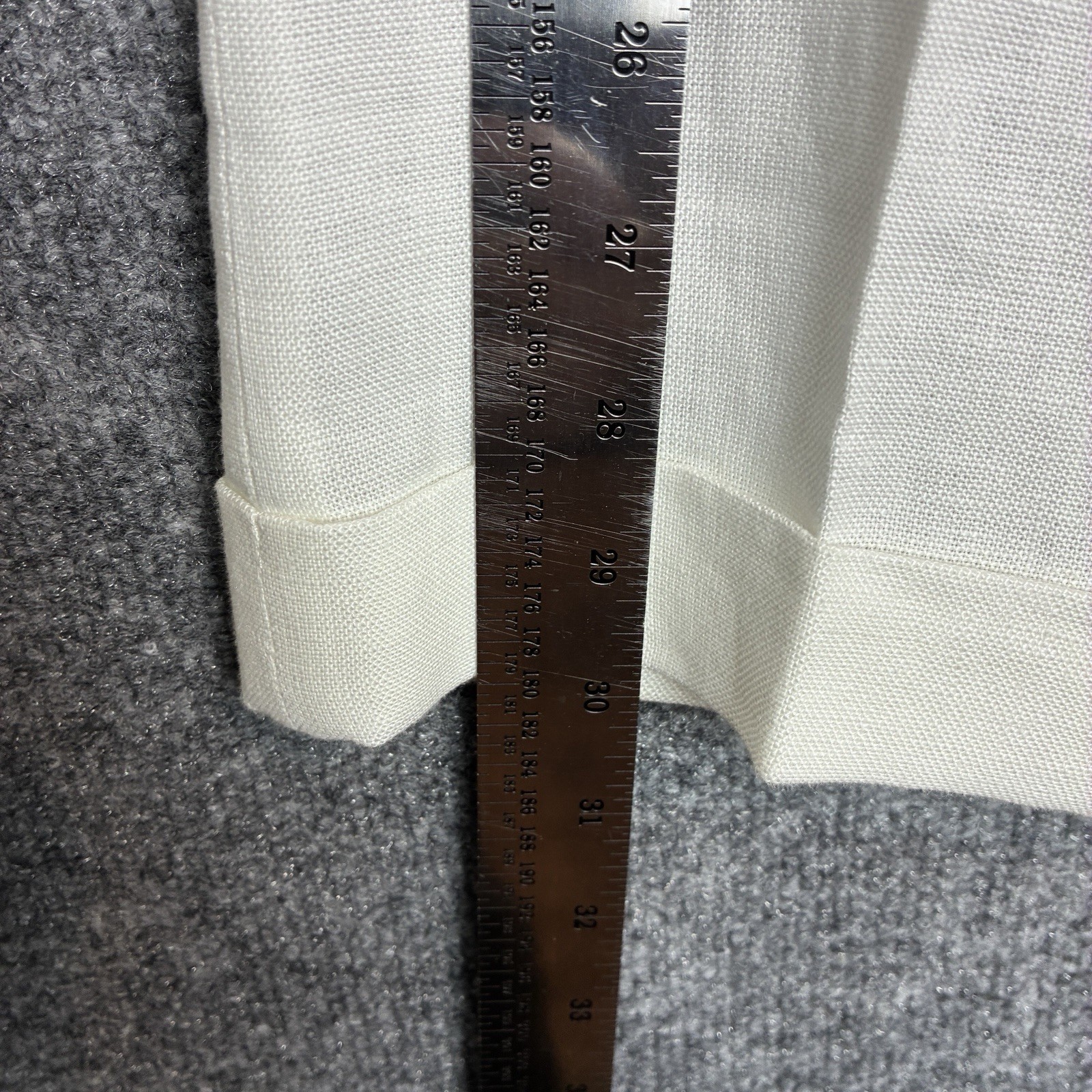 Baird McNutt Murano Linen Pants Men’s 30×30 White Chino Lined Cuffed Flat Front
