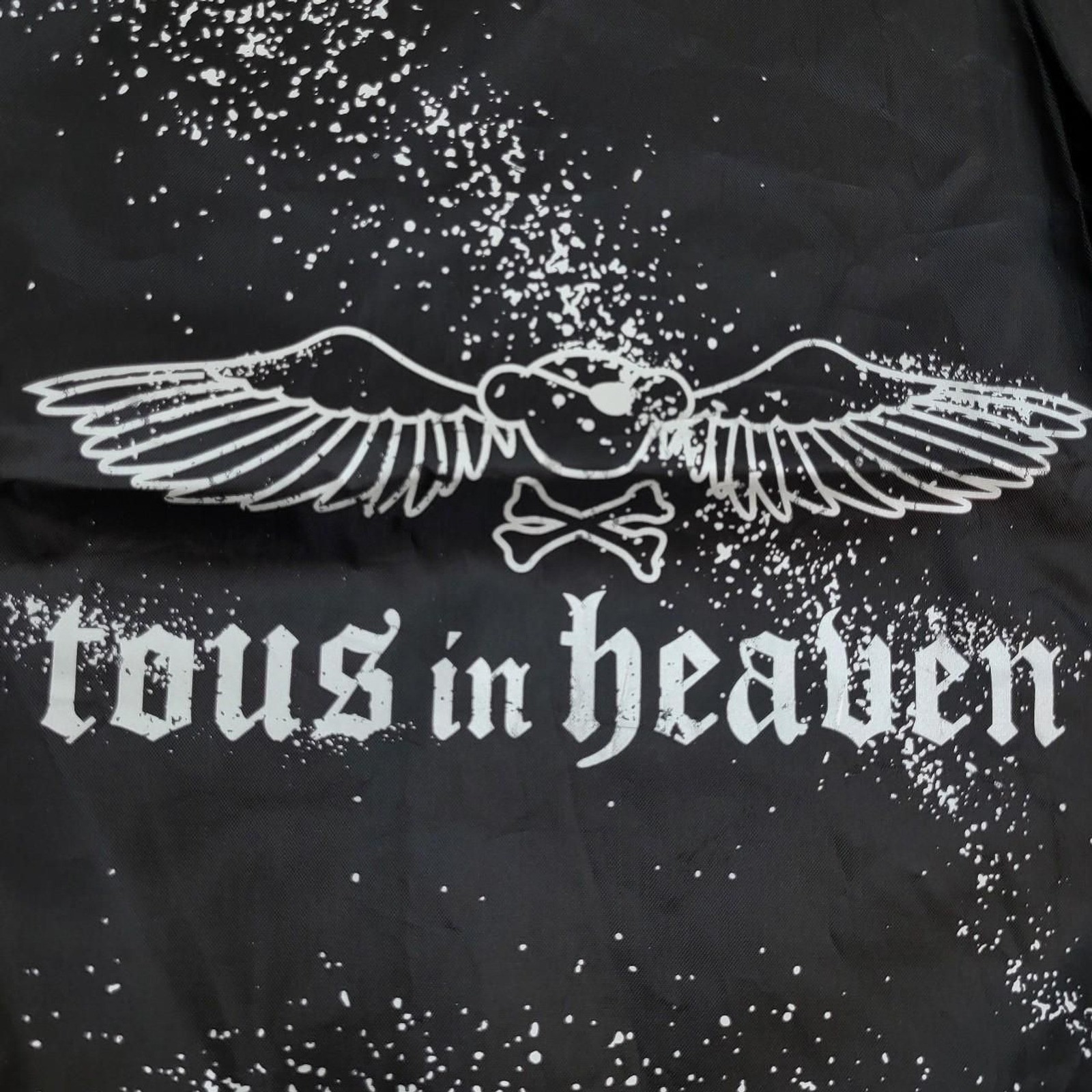 Tous in Heaven Drawstring Rave Backpack 17 In X 13.5 Dark Angel Bear