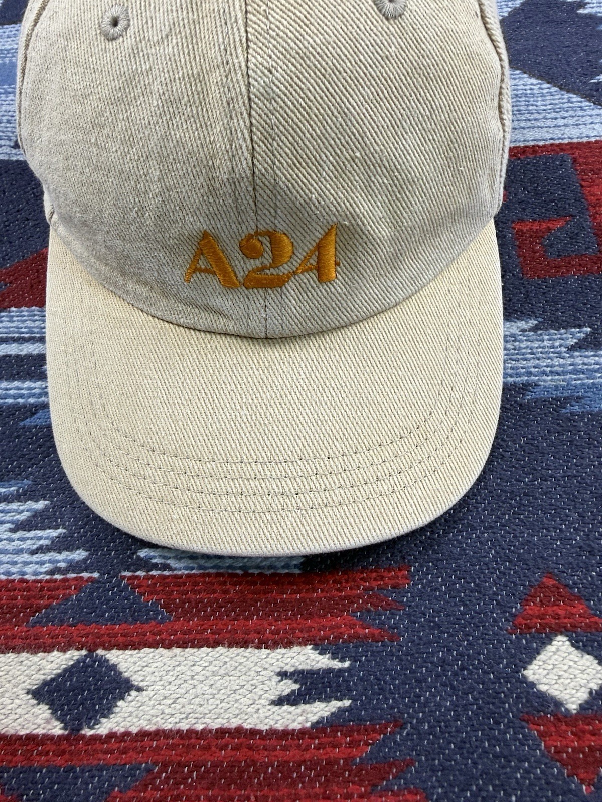 A24 Films Studio Logo Hat Tan Khaki Brown Strapback Limited Edition Dad Cap