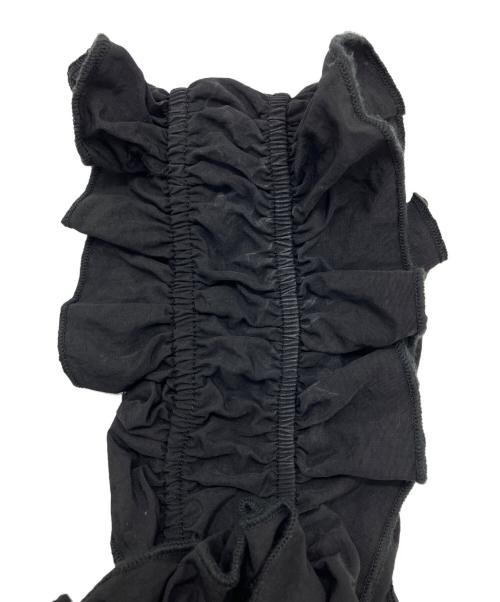 Perna Tulle Gathered Camisole Black Nylon Polyester Feminine Top 40cm