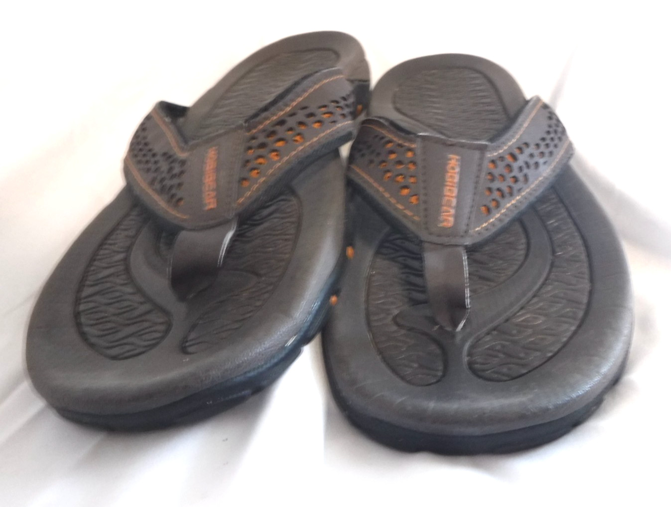 Hobibear Flip Flop Sandals Mens Size US 11 EU 44 Brown Orange Comfort Slip On