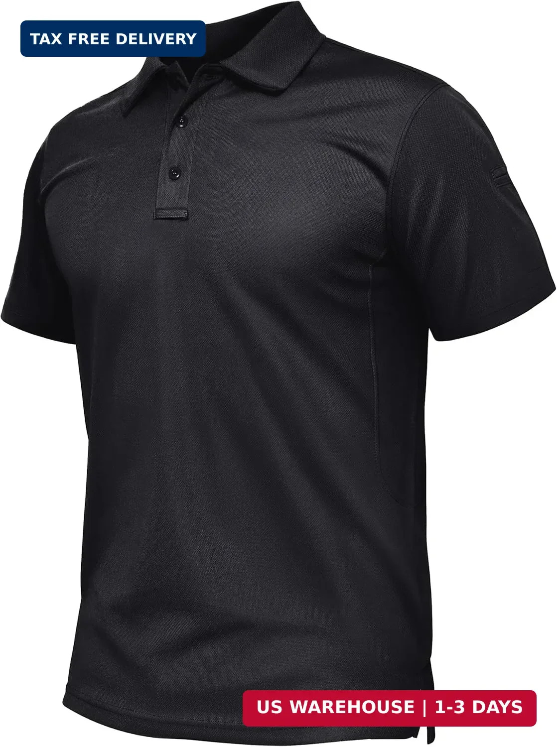 TACVASEN Mens Polo Shirts Short Sleeve Quick Dry Collared Shirt Performance Piqu