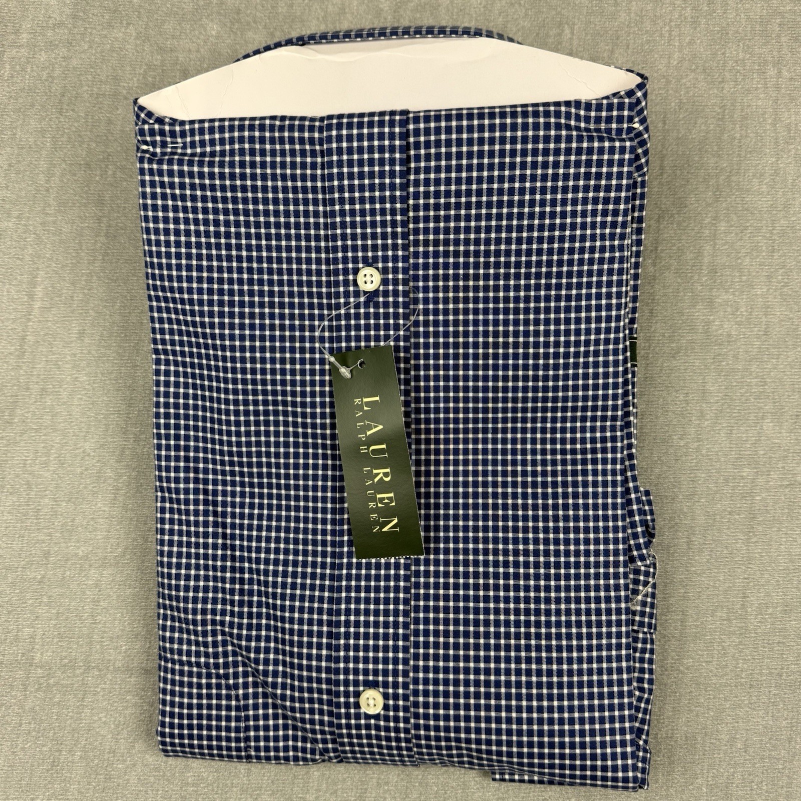 Lauren Ralph Lauren Button Button Down Mens 17 1/2 34/35 Classic Fit Navy White