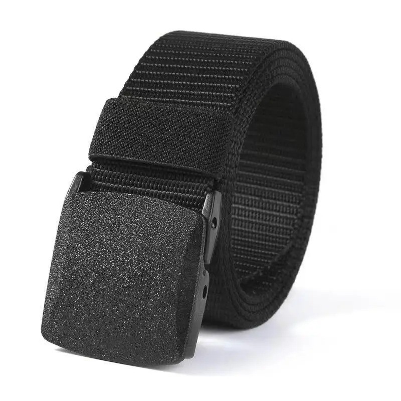 Nylon Web Belt Men Women Buckle Adjustable Tactical Outdoor Non-Metal 47in