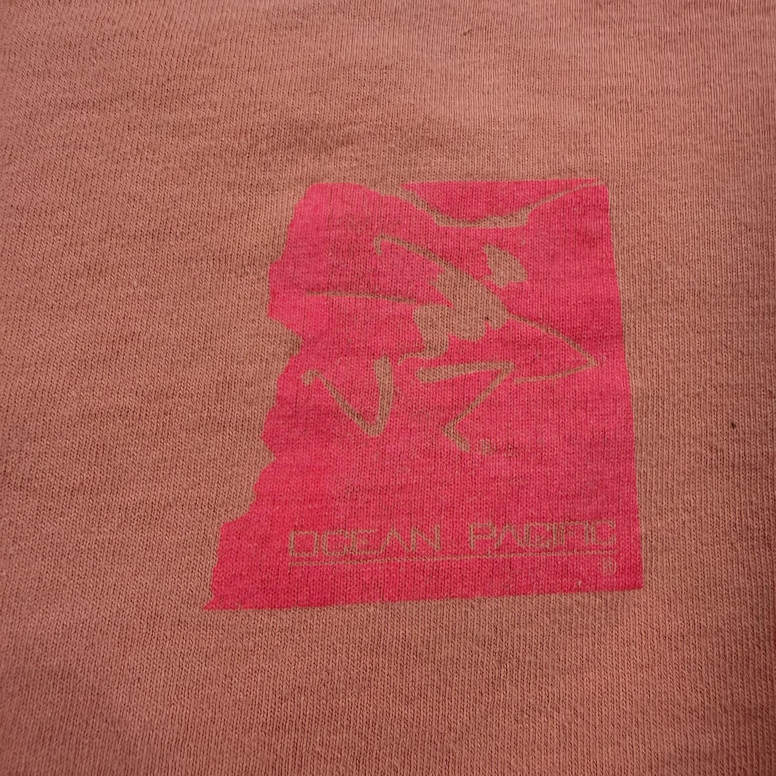 Vintage Ocean Pacific Shirt Mens Large Pink Windsurf Surf Graphic 80s 1989 USA