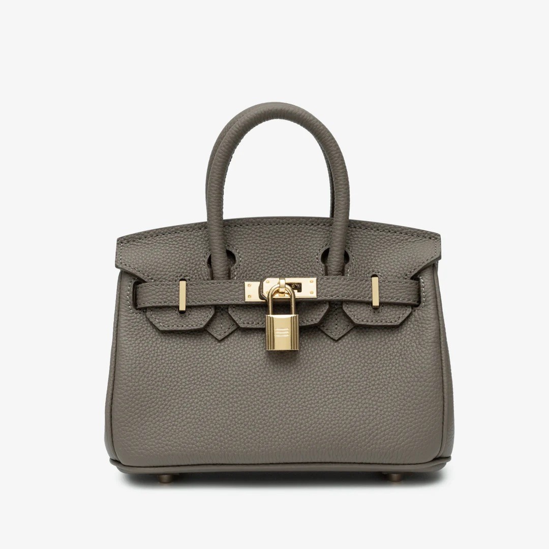 MILLE Bag, “GRACE”—Grey, Lock, Key, Clochette, Dust Bag, Strap, 20cm—EXCELLENT!