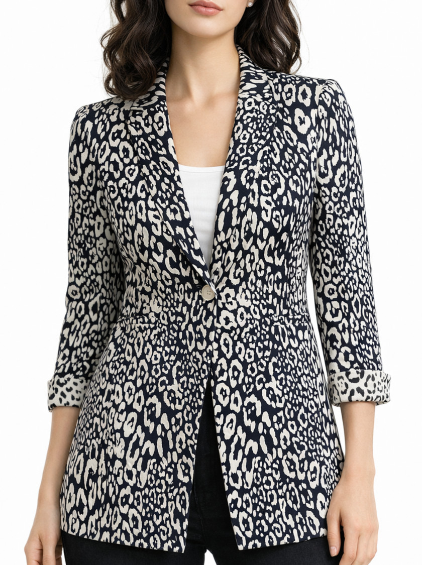 Lafayette 148 New York Leopard Print Tailored Blazer Career Jacket Sz NWT $598