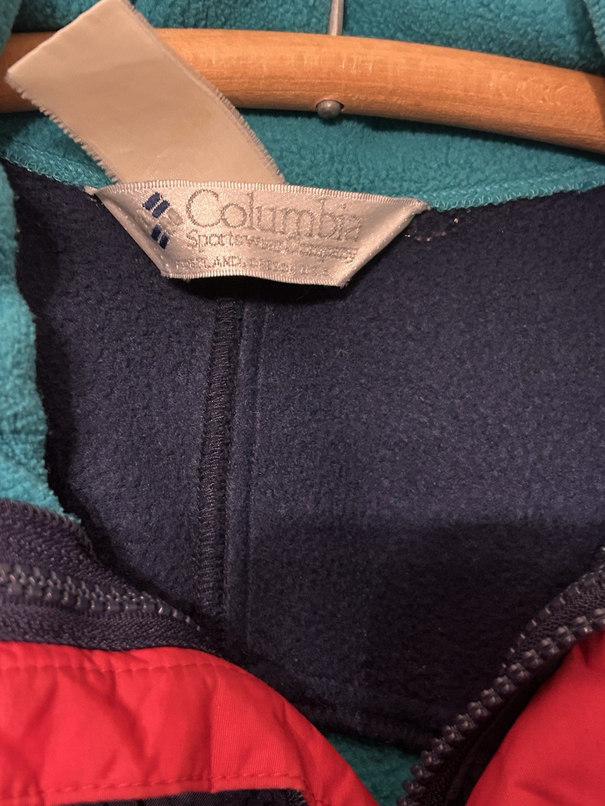 Vintage Columbia Longs Peak 3 In 1 Jacket Mens Large Interchange Teal Red 90s