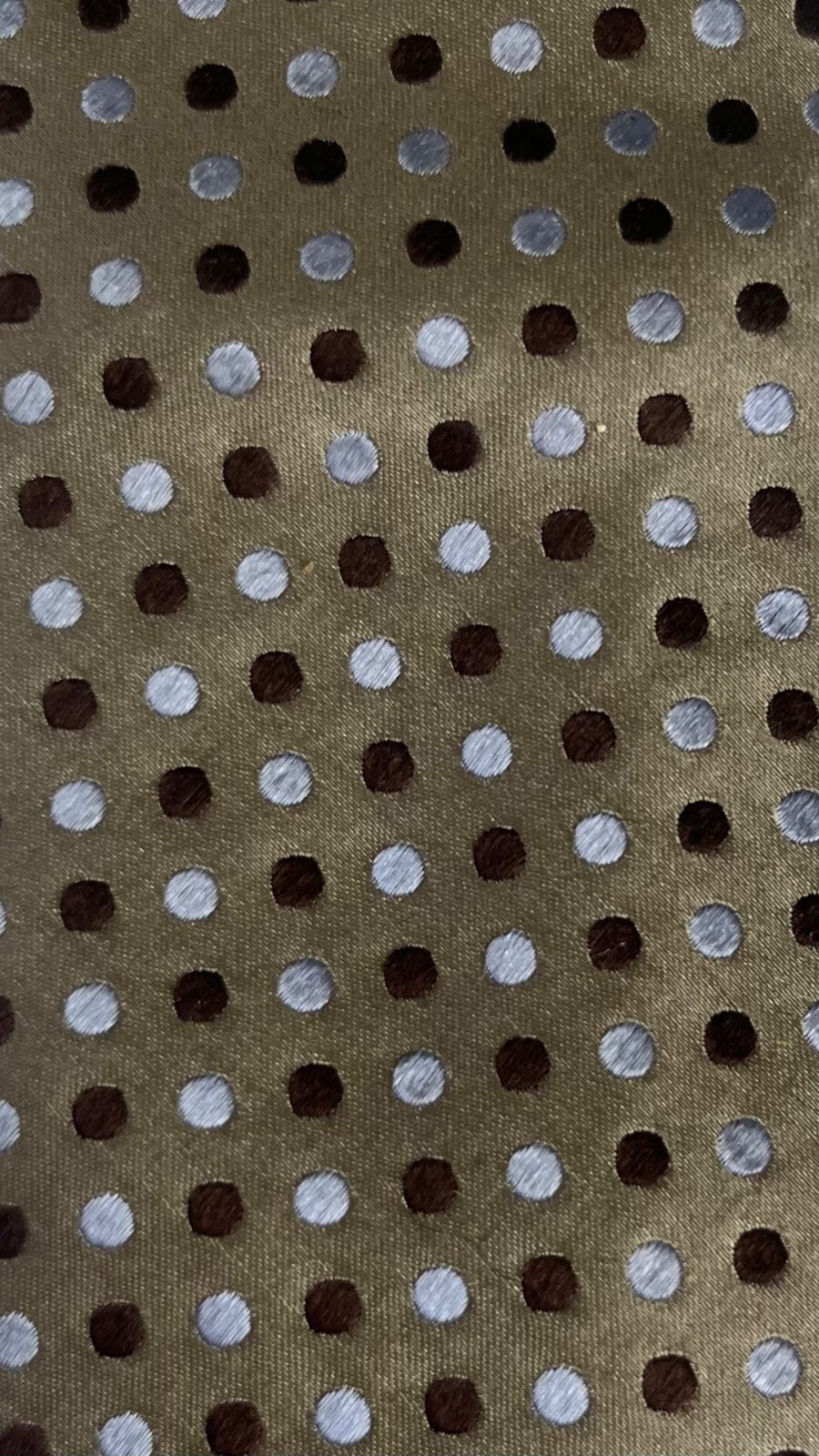 Geoffrey Beene Polka Dot Tie Tan Brown Blue