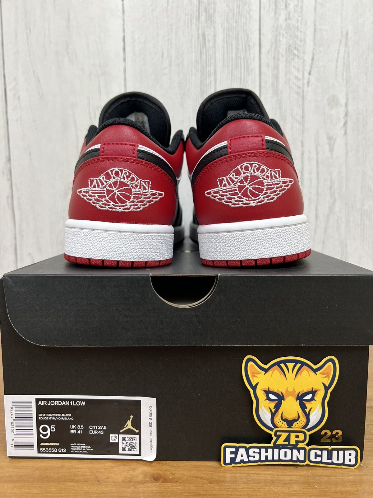 Air Jordan 1 Low Bred Toe MENS 553558-612 GS 553560-612