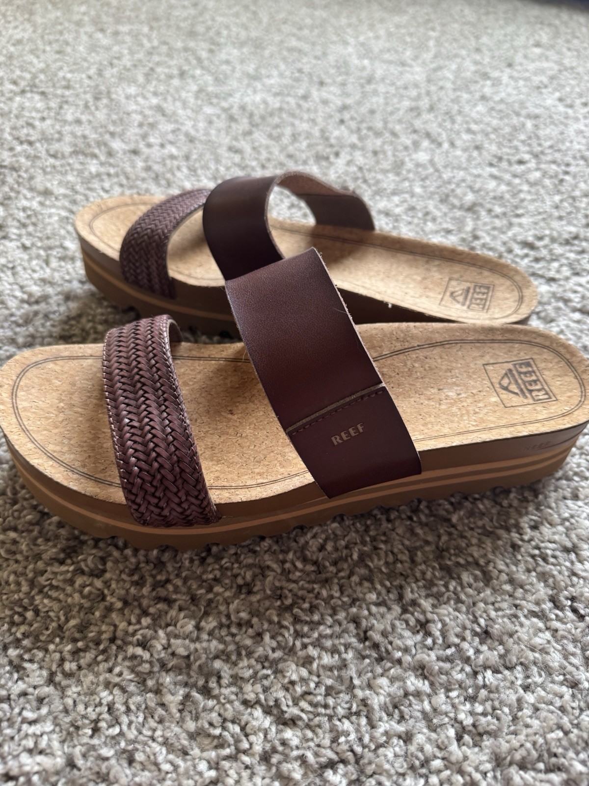 Reef Vista Higher Slide Sandal Chocolate Braid Size 11 Women’s Never Worn!