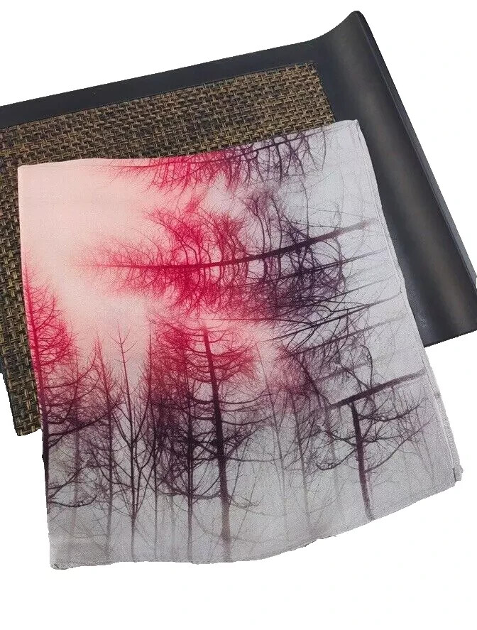 21”X21″Sunset Print Pure Mulberry Satin Silk 12momme Scarf 53x53cm 5-2
