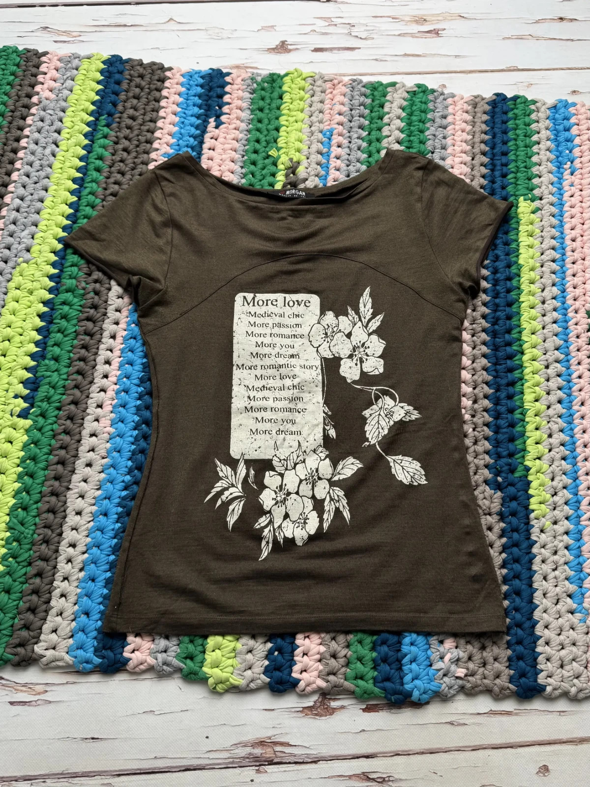 Morgan De Toi Vintage Graphic Floral Print Top T-Shirt Y2K Women’s Size S