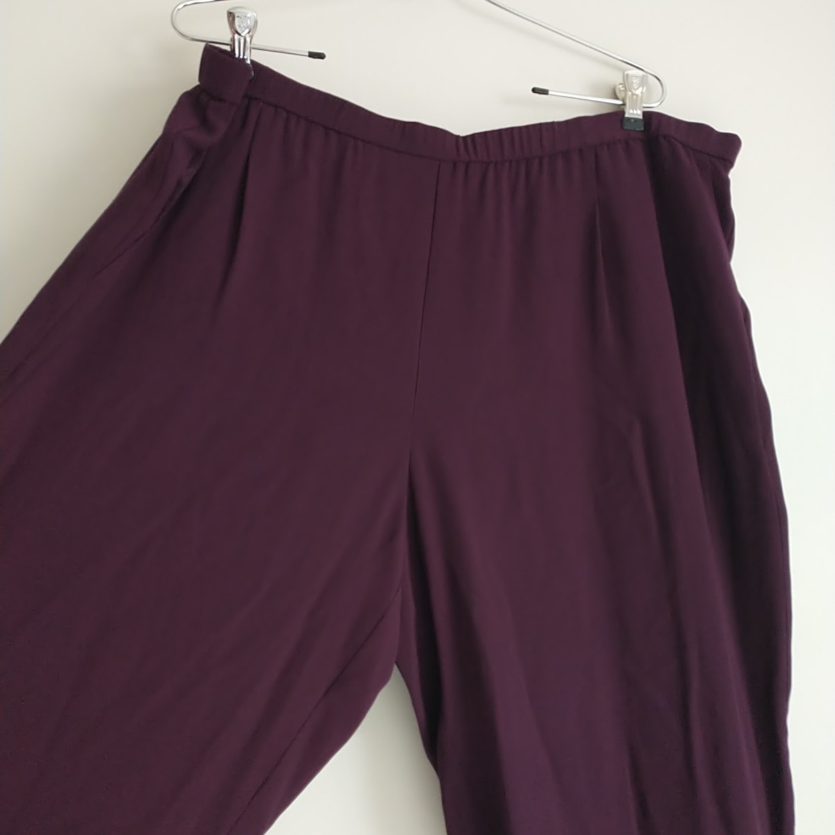 New*Eileen Fisher Silk Georgette Crepe Straight Ankle Pants XL/2XL*Red Pull On