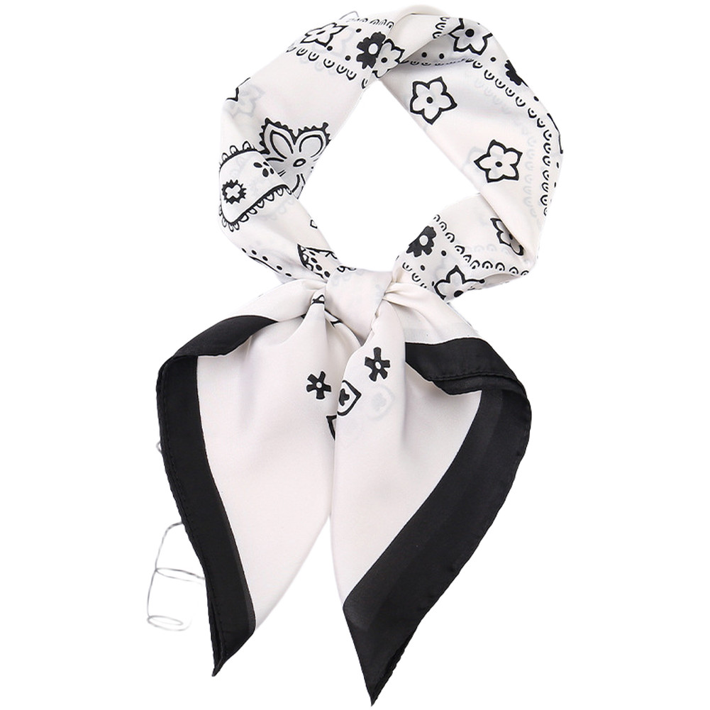 For Neck Cashew Flower Scarf Square Neckerchief Soft Smooth Feel Lightweight 45G